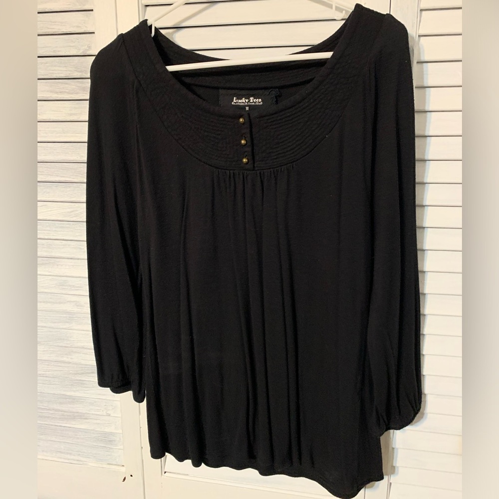 Black Lucky Tees Top
